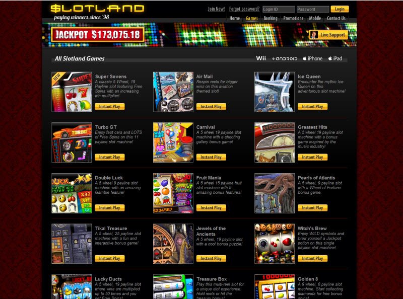 Slotland Casino official website