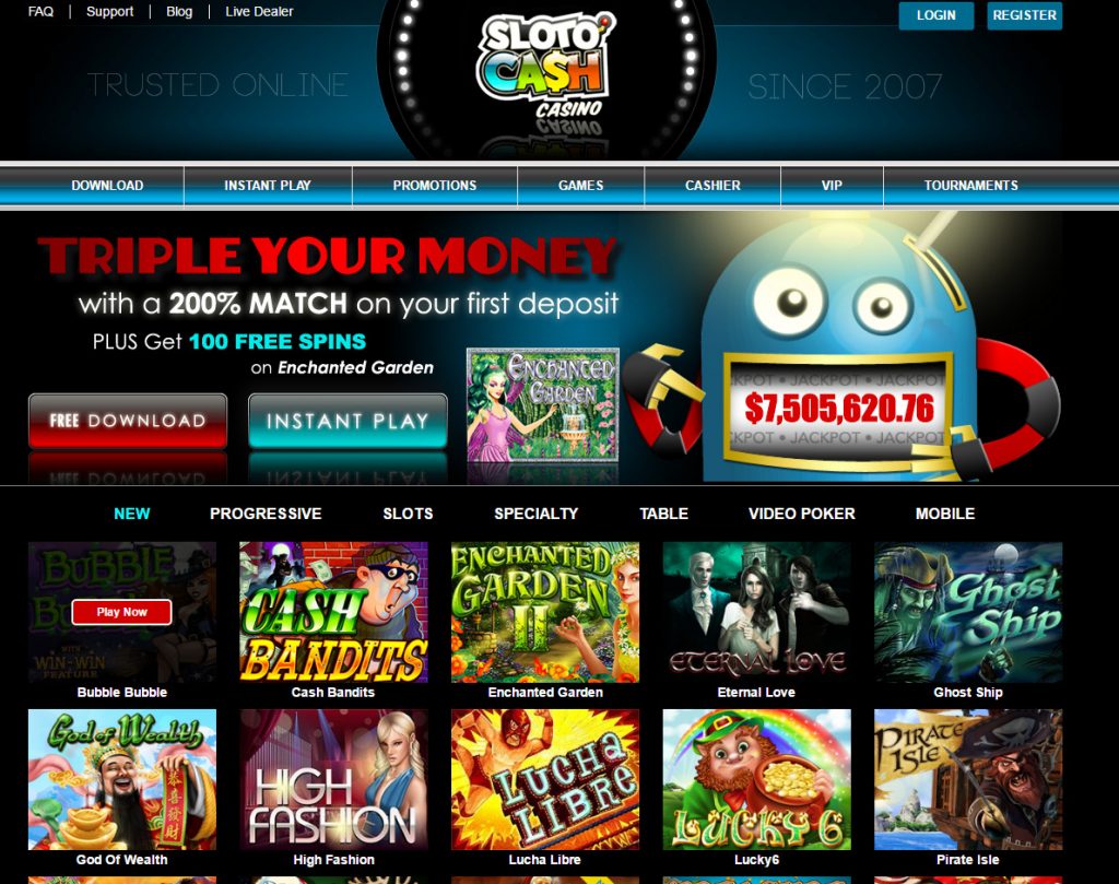 Slotocash kasino webbplats