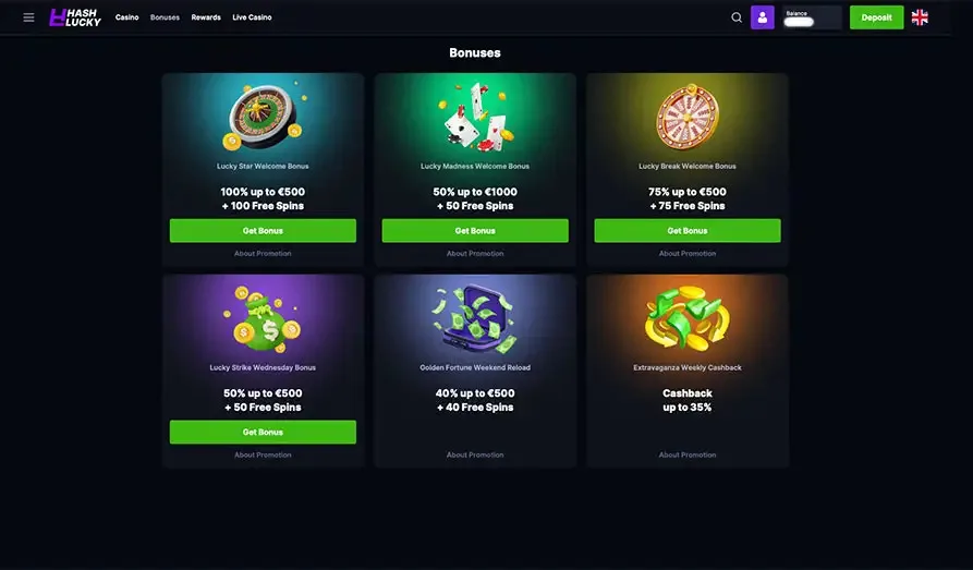 hashlucky casino games